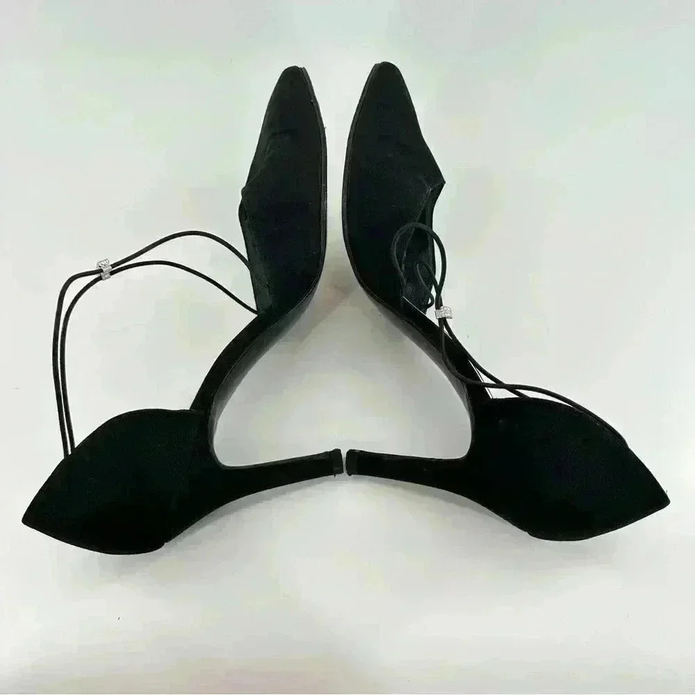 Stuart Weitzman heels 7 black gem mother of the bride formal party holiday
